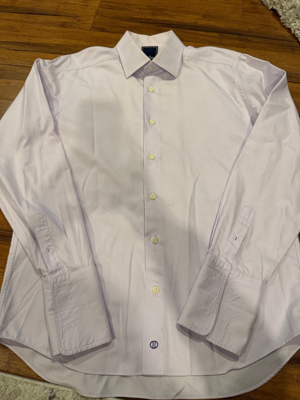 David Donahue Men's Dress Shirt in Light Lavender Trim Fit